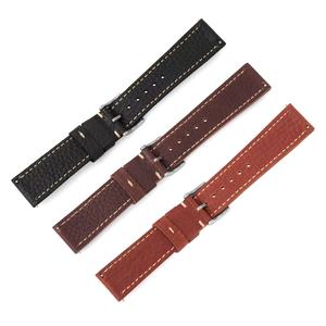 Bracelet de <span class=keywords><strong>montre</strong></span> en cuir vintage classique de haute qualité à motif litchi à dégagement rapide pour smartwatch, vente en gros, 20 22 24 mm - Product Image 3