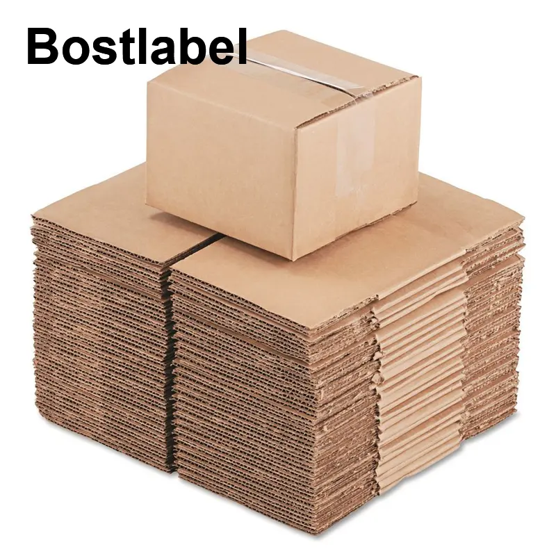 Bostlabel Fabrikant Op Maat Logo Recyclebaar Papier Karton Bedrukt Postverpakking Verzending Golfkartonnen Doos