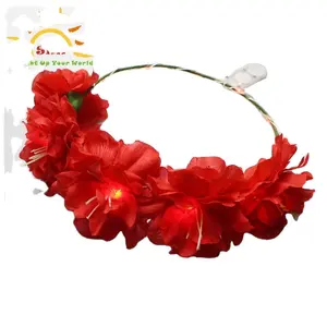 Rose Flower Headband LED Light Blinking Flower Crown