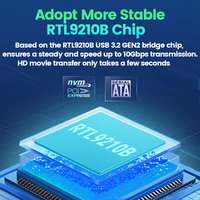JEYI Factory M.2 NVMe/SATA boîtier de disque dur double protocole USB3.2 Gen2 boîtier en aluminium 10Gbps clé M/B + M SSD puce JMS583 multi-taille