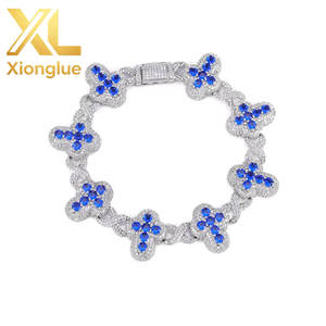 Cross-border European American Hip Hop Jewelry Cross Light Luxury High-end Zircon Men's <b>Bracelet</b> - Product Image 5