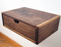 Table de nuit flottante avec tiroir, Table de chevet moderne du milieu du siècle