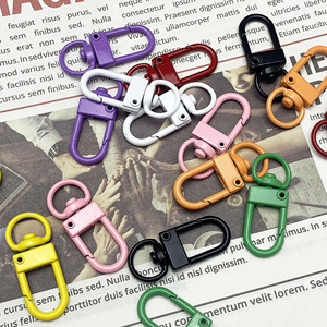 Colorful Zinc Alloy <b>Spring</b> Hooks For Bag Accessories Fashion Metal Keychain <b>Clips</b> 3mm Small Hook DIY Parts - Product Image 3