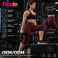 Leggings Capri OEM personnalisés pour femmes, taille mi-haute, avec ceinture côtelée, effet galbant fessier, extensibles, séchage rapide, anti-humidité pour la gym