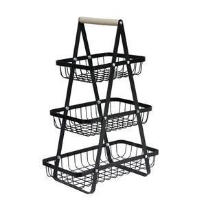 Creative Design Portable Metal <b>Storage</b> Rack Multi-Storey Three-Tier Snacks and Fruit <b>Basket</b> Rack - Product Image 1