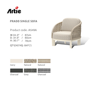 Meubles de jardin de luxe Artie, canapé commercial, fauteuil design, mobilier de salon extérieur, canapé de jardin