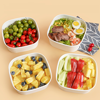 Bol à salade réutilisable de qualité alimentaire avec couvercle, récipient en papier carré, rectangulaire, rond pour collations, desserts, soupes, déjeuners, usage traiteur