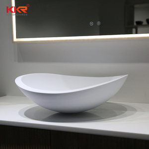 2025 nueva encimera de piedra de superficie sólida con escurridor <span class=keywords><strong>lavabo</strong></span> de baño de diseño moderno para hoteles y baños - Product Image 6