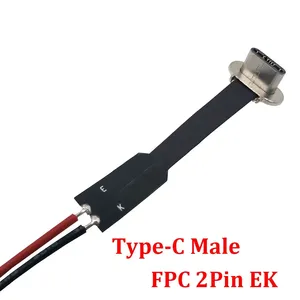 Tipo-C 2Pin Carga inalámbrica FPC EK Cable de soldadura Cable plano Cable macho Adaptador de carga Extensión de cable para teléfono