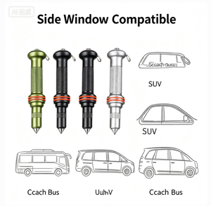 <span class=keywords><strong>Casse</strong></span>-vitre de voiture portable, outil d'évacuation d'urgence, pointe en acier tungstène, marteau de sécurité en alliage d'aluminium, utilisation sous-marine et en cas d'incendie - Product Image 6