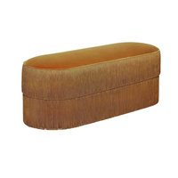 Tabouret à chaussures en daim de luxe avec bout de lit jaune pouf Vietnam longue brosse lingot gland frange banc moelleux pour Hall