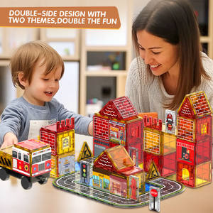 Juego de Construcción Magnético Fire Series de 7.5cm, Bloques Magnéticos Montessori, 108 Piezas de Plástico, Regalo para Niños en Acción de Gracias y Año Nuevo - Product Image 4