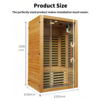Salle de vapeur commerciale YEETE 9KW en cèdre - Sauna infrarouge sec pour salle de sport/usage domestique, Offre Spéciale à Prix de Gros