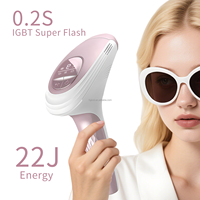 Appareil d'épilation au laser IPL Sapphire unique, 22J, haute énergie, épilateur à cristaux pour une épilation corporelle indolore avec grand écran