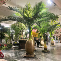 Bouteille artificielle éclairée de 10 pieds Cocotier en fibre de verre Faux Coconut Pool Beach Restaurant Mall Décoration intérieure Faux Palmier