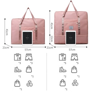 8 Colors Expandable Large Extensible Scalable Expandable Tote Weekender Overnight Women Cabin <strong>Travel</strong> <strong>Bag</strong> with <strong>Trolley</strong> Sleeve - Product Image 4