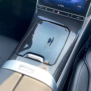 Mercedes-Benz C-Class Center Console Trim Carbon Fiber Textured Piano Black ABS Interior Modification 2022+ LHD - Product Image 2