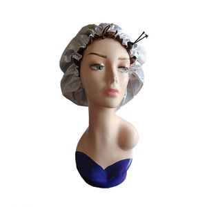 Custom Logo Double Layer Two-Color Sleeping Slouchy Beanie Hat Silk Adjustable Satin Bonnet for Women Natural Curly Hair - Product Image 2