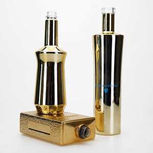 विस्टा निर्माता ब्रांड नई गोल्ड इलेक्ट्रोप्लेटेड 500 मिली 750 मिली ग्लास की बोतल वोडका व्हिस्की स्कर्लिंग - Product Image 2