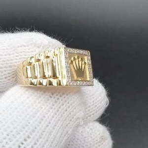 Bague de cocktail moderne de luxe pour homme, personnalisable, plaquée rhodium, avec moissanite, bague intelligente NA pour homme, bague à pierres multicolores, résistante aux taches - Product Image 2