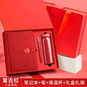 Cuaderno de tapa dura A5 personalizado encuadernación térmica de cuero PU con recarga de bolígrafo caja de regalo de negocios y bolsa de regalo - Product Image 6