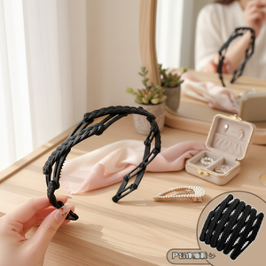 Trending Fashion fatto a mano con perle intrecciate eleganti fasce per capelli in cotone di plastica con vendita calda decorazione di capelli in metallo-commercio all'ingrosso - Product Image 3