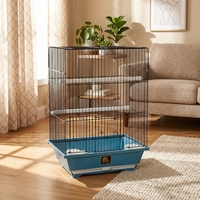 Cage à oiseaux compacte et haute en fil métallique pour perruches, avec plateau à déjections amovible, enclos de démarrage pour canaris, pinsons et petits parakeets