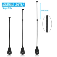 Woowave 3 pièces SUP Paddle Board bateau pagaie en fibre de carbone pagaie à arbre réglable Kayak pagaie pour Kayak de pêche, Kayak de mer
