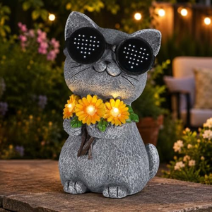 Lampes solaires LED colorées en forme de cœur, yeux de renard dynamiques, résistantes à l'eau, faisceau à 360°, décoration de jardin pour pelouse, cour, allée - Product Image 3