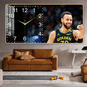 Horloge murale en porcelaine cristalline <span class=keywords><strong>Stephen</strong></span> <span class=keywords><strong>Curry</strong></span> <span class=keywords><strong>Golden</strong></span> State Warriors - Horloge décorative personnalisée pour les fans de basket-ball - Product Image 3