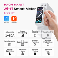 Compteur Wifi monophasé Tuya TO-Q-SYS-JWT MCB 50A 1P+N pour la domotique, produits Smart Life avec écran LCB Chayo