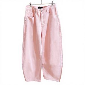 OEM ODM Jeans pour <span class=keywords><strong>femme</strong></span> en mélange de coton, coupe large, taille haute, ample, avec braguette zippée, en denim plat respirant, style <span class=keywords><strong>tendance</strong></span> 'Banana', Printemps-Été - Product Image 5