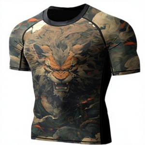 Camiseta Deportiva de Compresión Sublimada OEM, Manga Larga, Absorbe la Humedad, Protección UV, Spandex/Poliéster - Product Image 2