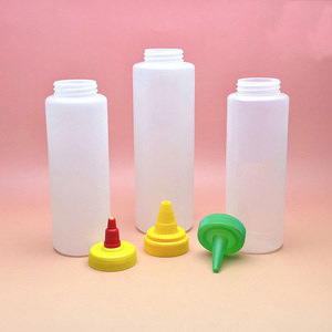 Bouteilles de sauce et d'huile d'olive en plastique PE de qualité alimentaire avec bouchon à vis pour le chocolat, la sauce salade, le ketchup, 8 oz, 16 oz - Product Image 5