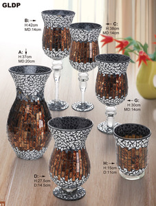 Gran Decoración Para el hogar, mosaico craquelado de vidrio, florero de <span class=keywords><strong>flores</strong></span> <span class=keywords><strong>con</strong></span> piedra - Product Image 3