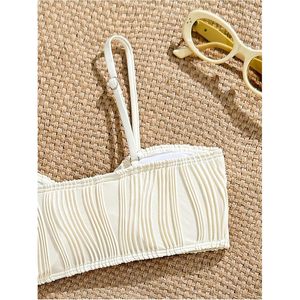 Traje de baño de 2 piezas con estampado de estrellas de mar para niña FOXA, traje de baño con tirantes finos texturizados y relleno, ropa de playa - Product Image 4