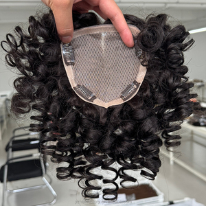 Topper personnalisé de qualité supérieure, 100% cheveux humains vierges européens, mono toupee pour femmes, 16 pouces - Product Image 2