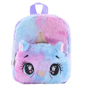 Nuovo arrivo personalizzato cartone animato volpe peluche zaino arcobaleno unicorno borsa peluche zaino