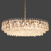 Lustre de plafond élégant de haute qualité en cristal pour salon et salle à manger