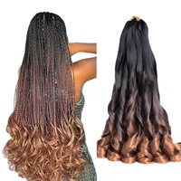Cheveux au crochet très demandés en Afrique, grandes boucles, machine à tresser French Curl, double trame, fibre haute température, 24 pouces, 150g, direct usine