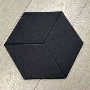 Panel de pared acústico de corte de ranura Hexagonal 3D, ranura en V, paneles de pared acústicos de fieltro PET insonorizados, hoja de <span class=keywords><strong>acondicionamiento</strong></span> acústico - Product Image 2