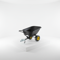 Chariot de jardin en métal durable, remorque de jardin, chariot à benne basculante avec double roues, capacité de charge de 400 kg