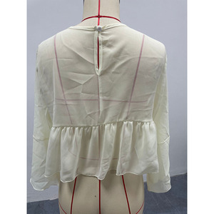 RNSHANGER Camicette Estive <span class=keywords><strong>da</strong></span> Donna Casual con Collo Tondo, Vestibilità Ampia, Top <span class=keywords><strong>da</strong></span> Festa, Camicette con Maniche a 3/4 e Volant, <span class=keywords><strong>Eleganti</strong></span> Camicie <span class=keywords><strong>da</strong></span> <span class=keywords><strong>Sera</strong></span> per Signore - Product Image 6