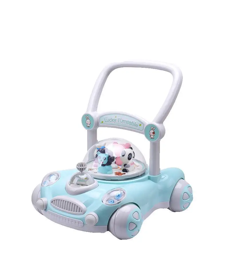 Carrinho do caminhante do bebê brinquedos da música do bebê 6-18 meses passeio ajustável do caminhante do bebê do carrinho de velocidade em carros