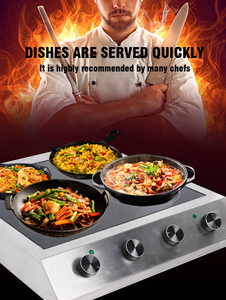 Commercial Four Flat Burner Cooker 3500W*4 Induction Cooktop With <b>Knob</b> Control AM-CD401 High Power Cooking Delivers Intense Heat - Product Image 3