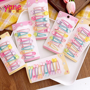 Juegos de 10 piezas de pinza de pelo BB transparente dulce y lindo para niños horquilla de resina versátil y simple - Product Image 1