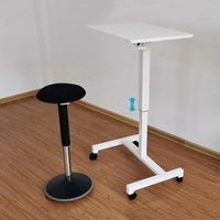 Bureau informatique ergonomique mobile à hauteur réglable avec vérin à gaz, design moderne, facile à assembler, table mobile