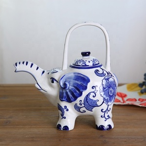 Adornos Decorativos de Porcelana Azul y Blanca Estilo <span class=keywords><strong>del</strong></span> Sudeste Asiático, Tetera con Forma de Elefante, Decoración Clásica para el Hogar <span class=keywords><strong>del</strong></span> <span class=keywords><strong>Artista</strong></span> - Product Image 2