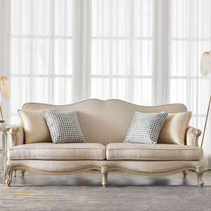 Eropa Sofa melengkung Set furnitur kain bulat putih Sofa ruang tamu Boucle apartemen Sofa Semi melingkar - Product Image 1