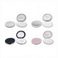 Boîte vide portable en plastique ABS ultra-mince 5G avec miroir et sangle élastique pour poudre libre cosmétique